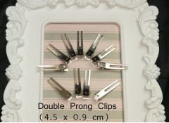 Double Prong Hair Clips (Pack of 25) - 4.5x0.9 cm